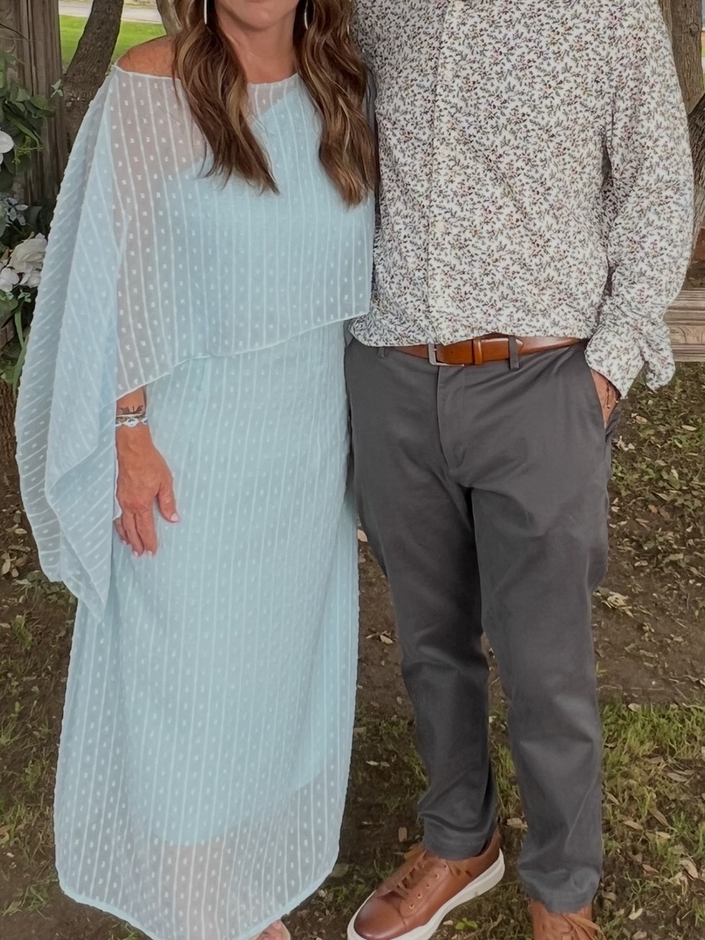 Light Blue Sheer Draped Dress